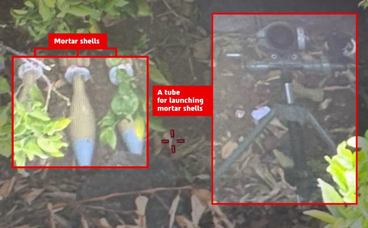 Weapons located by the IDF