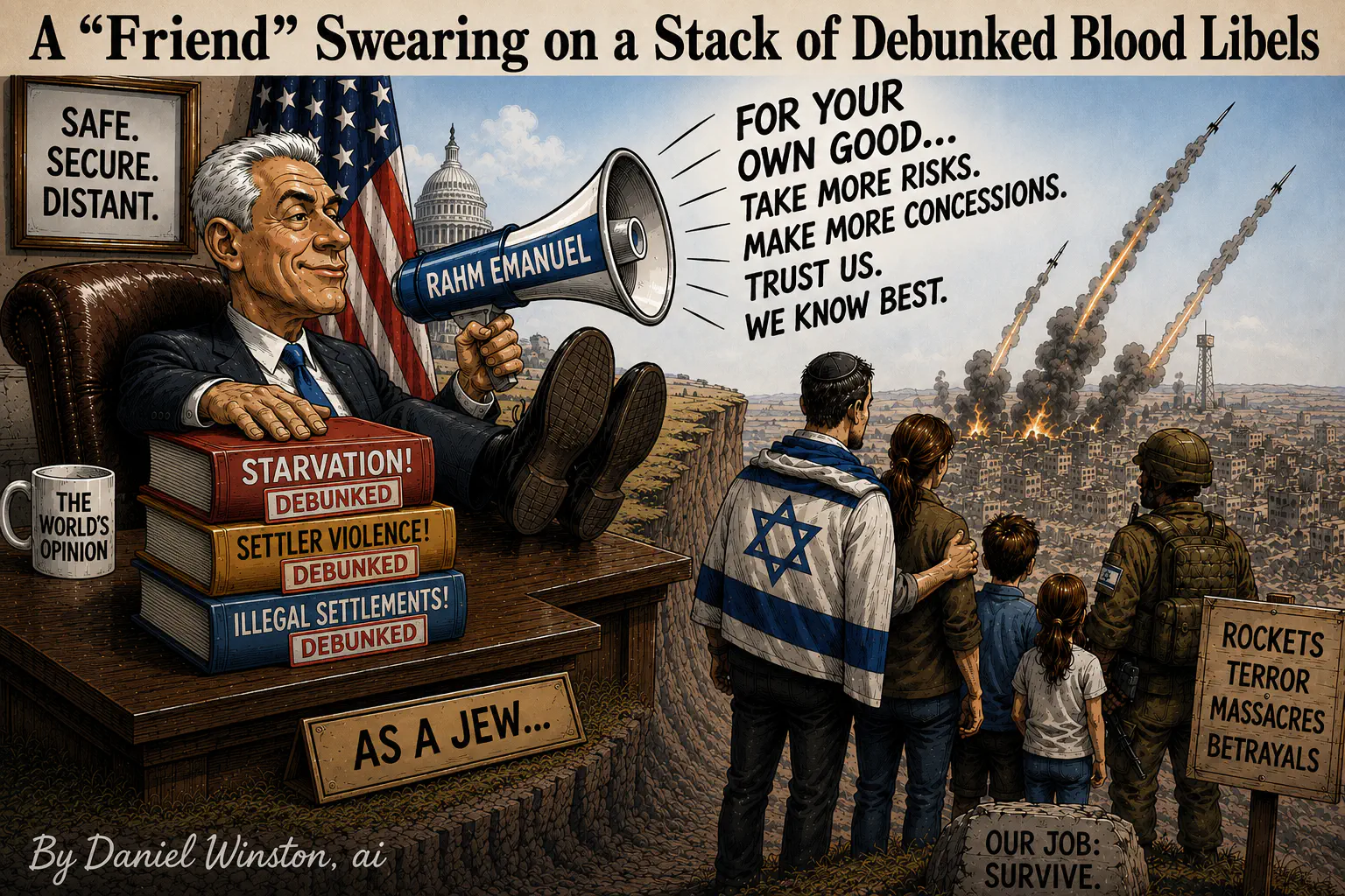 Rahm Emanuel libels Israel