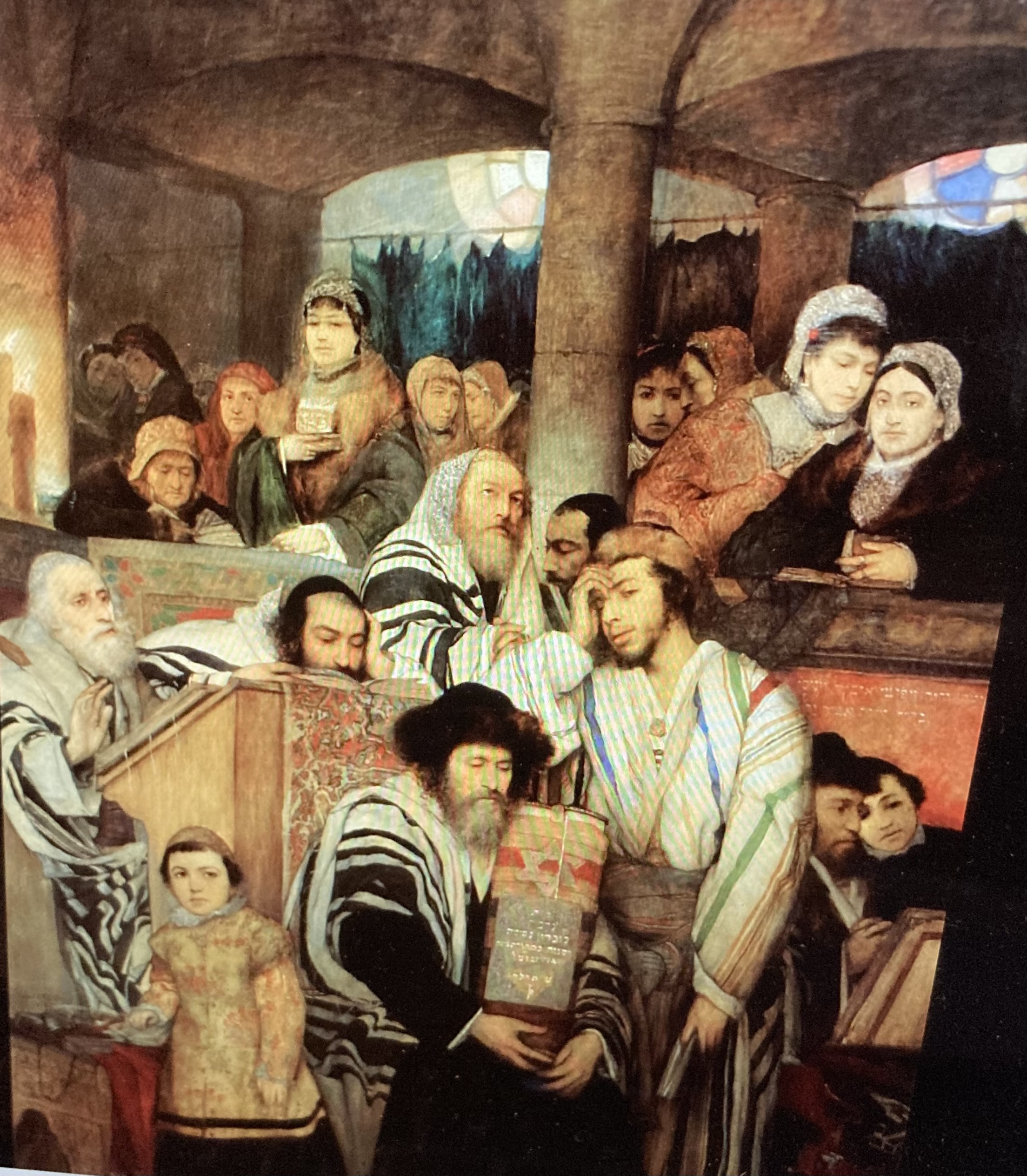 Jews Praying in the Synagogue on Yom Kippur,