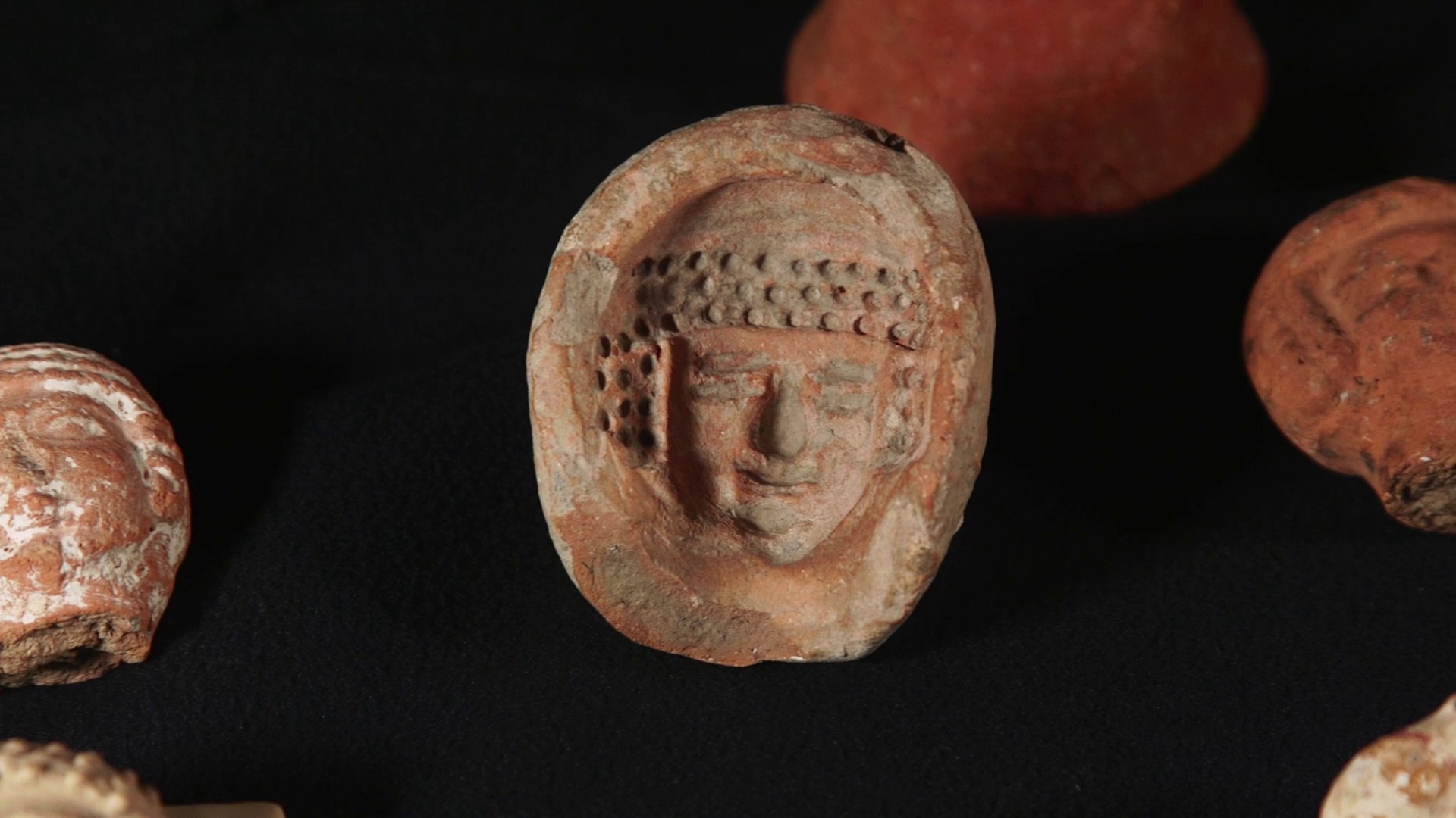 The rare mold used to produce the face of the female figurine . Credit: Emil Aladjem, Israel Antiquities Authority