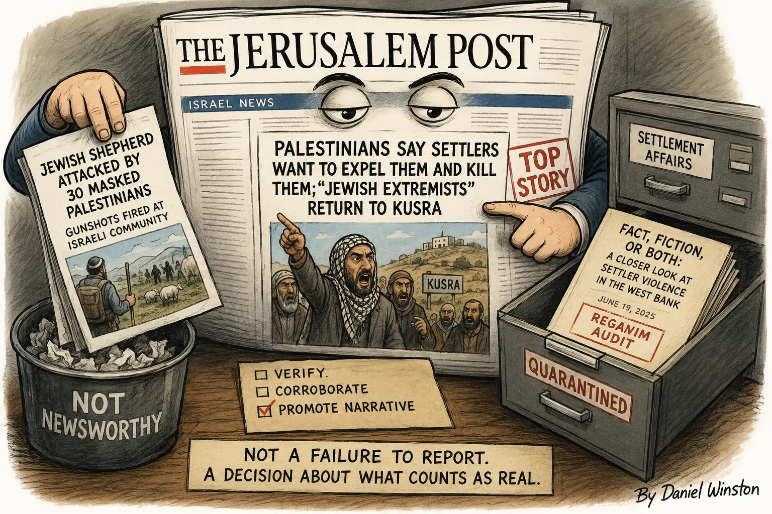 JPOST caroon on "settler violence"
