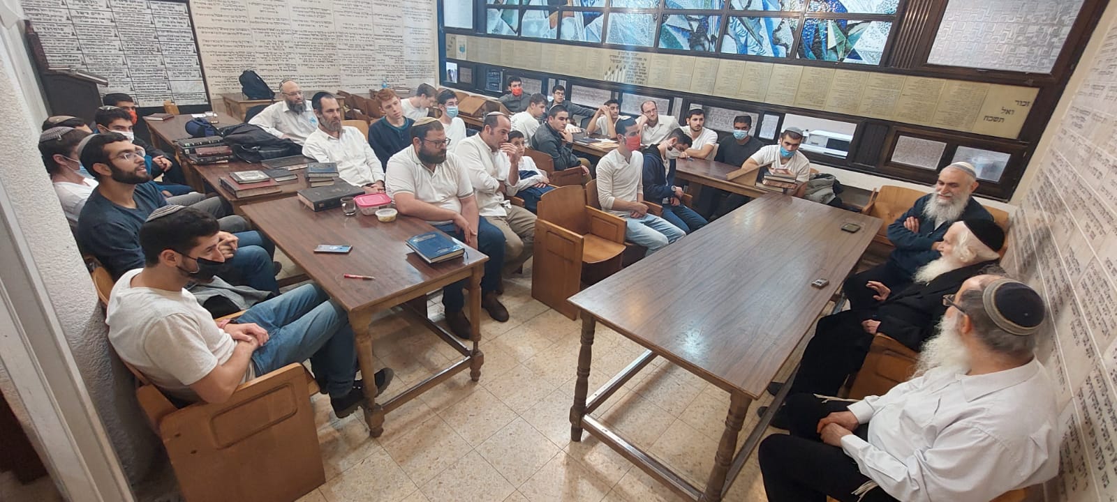 Rabbi Mordechai Auerbach with the Netzer Mat'ai Yeshiva 