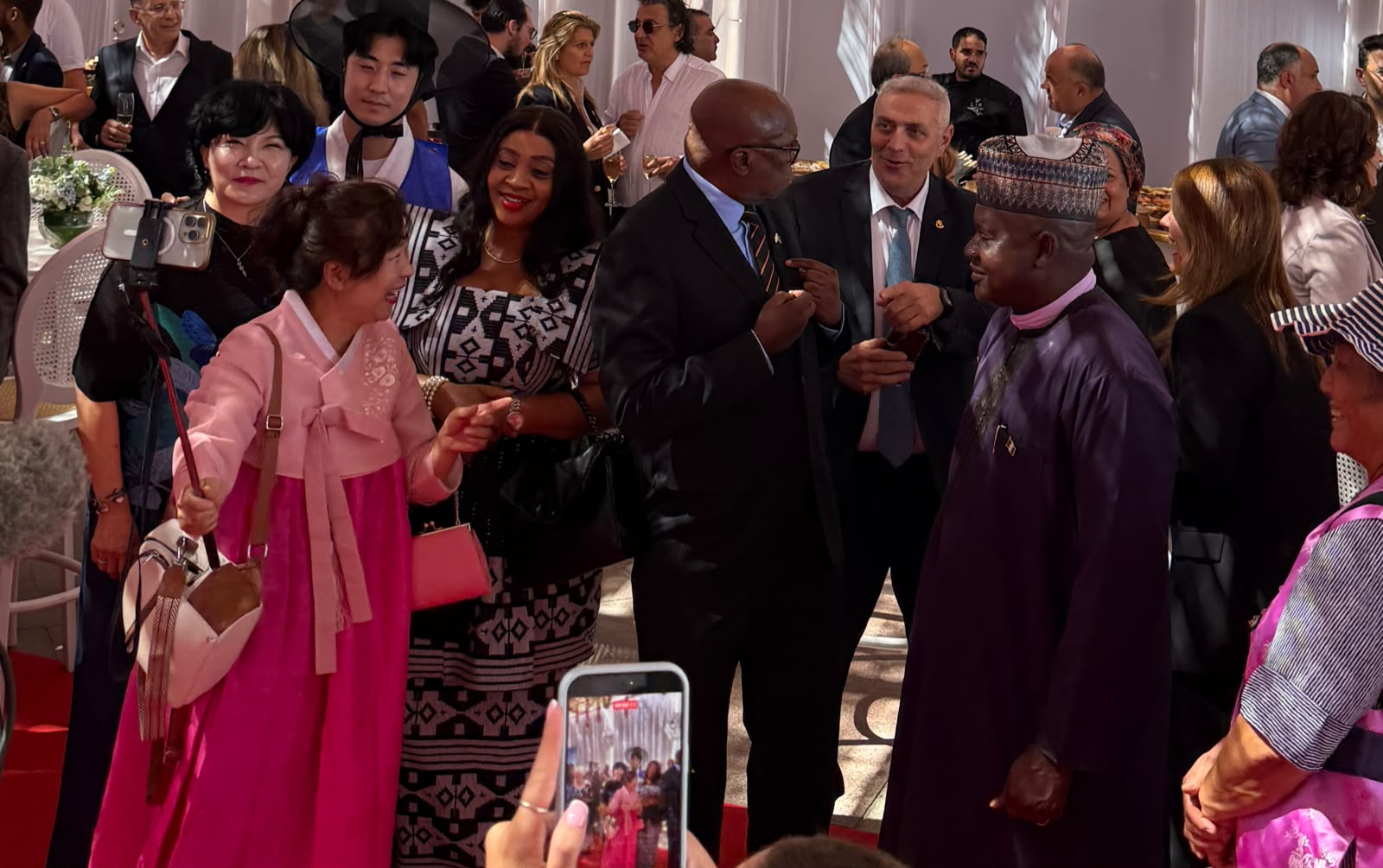 The diplomats at the Mayor's Sukkah