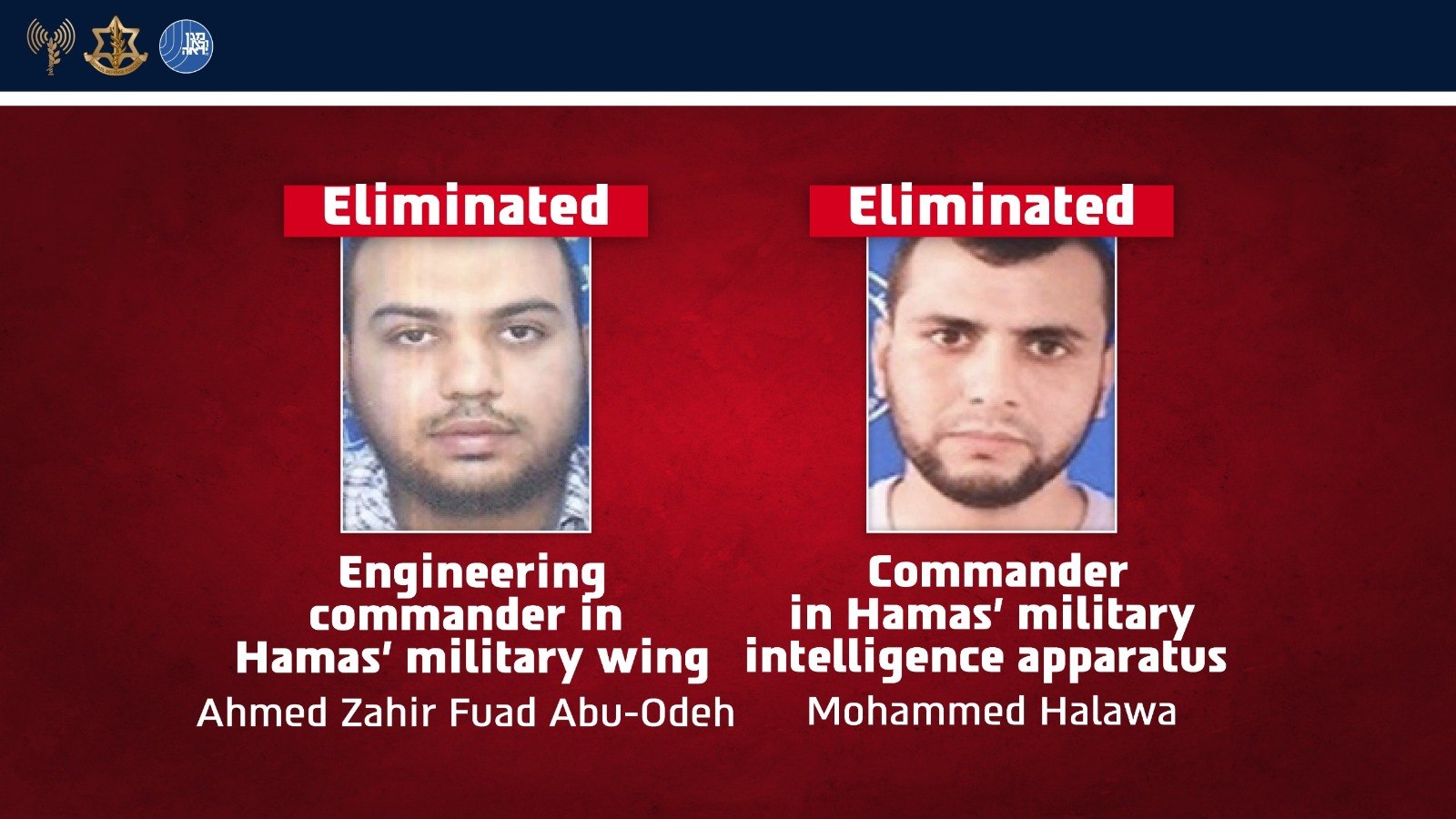 The eliminated Hamas terrorists