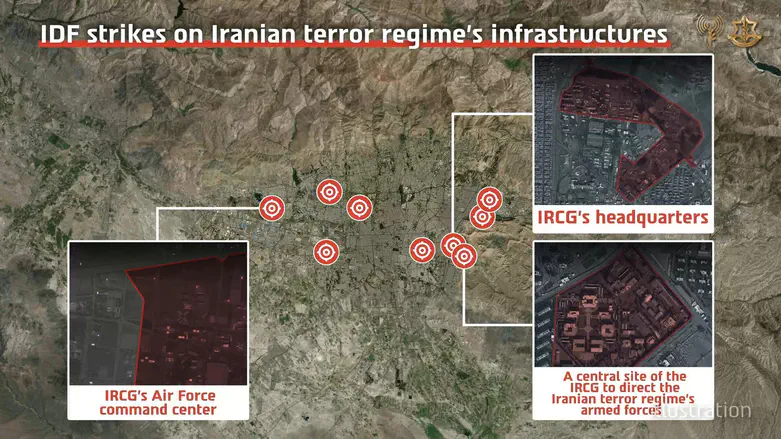 IDF bombs IRGC command centers and missile sites in Tehran