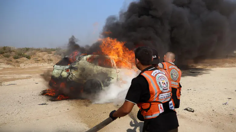 Footage from the scene: Gaza District Police Chief eliminated in strike on vehicle