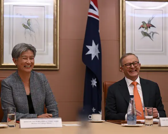 Australian Foreign Minister Penny Wong (left) Australian Prime Minister Anthony