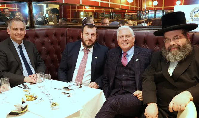 Israel Nissim, Amichai Eliyahu, Bruce Blakeman and Rabbi Duvid Katz