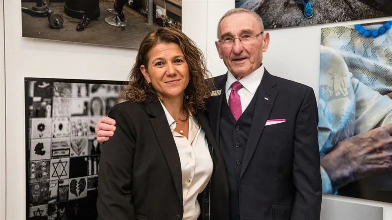 KKL-JNF World Chair Ifat Ovadia-Luski with Nathan Shafir, a Holocaust survivor