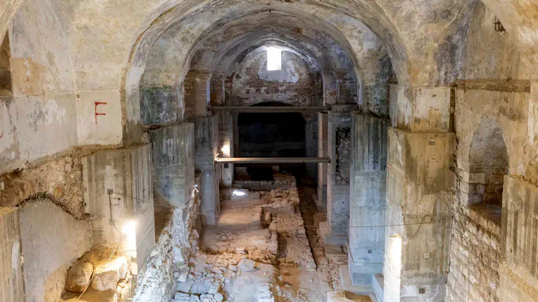 The newly-excavated wall