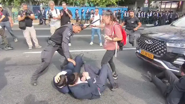 Violence against haredi protestors on Route 4/Meir P. 