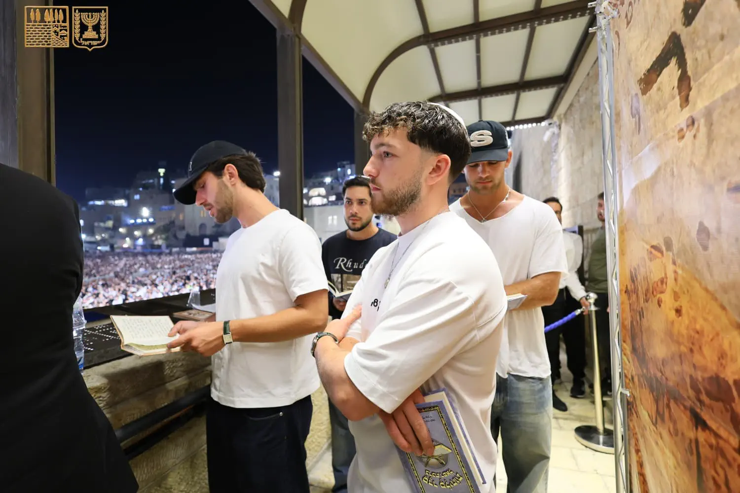 Hostage survivors at Selichot at the Western Wall