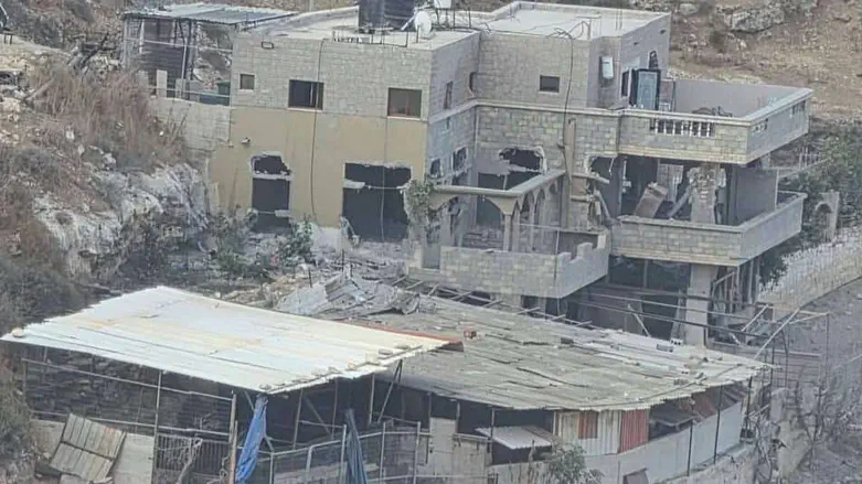 The terrorist's partially-demolished house