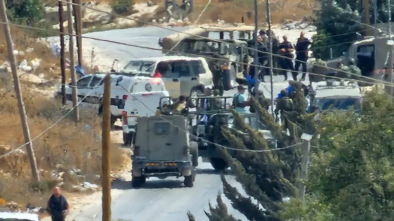 The scene of the attack in Bani Naim