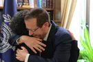 Herzog meets Shoshan Haran, who was freed from Hamas captivity