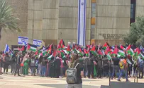 Arab students wave PLO flags at Ben Gurion University