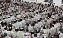 Sderot Yeshiva students dance at the conclusion of Yom Kippur