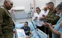 Soldier injured in ramming attack awarded at hospital