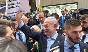 Netanyahu thanks right-wing protesters in New York