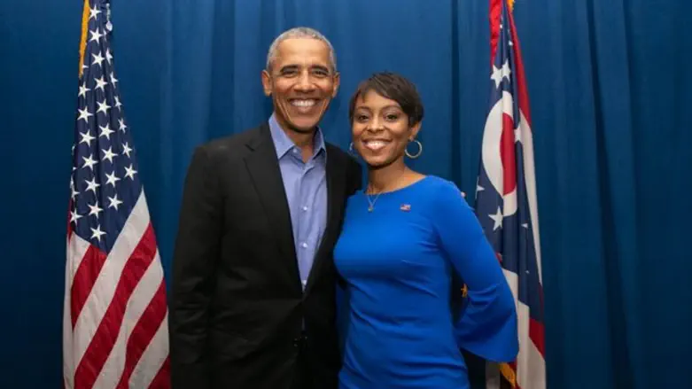 Shontel Brown poses with former President Barack Obama