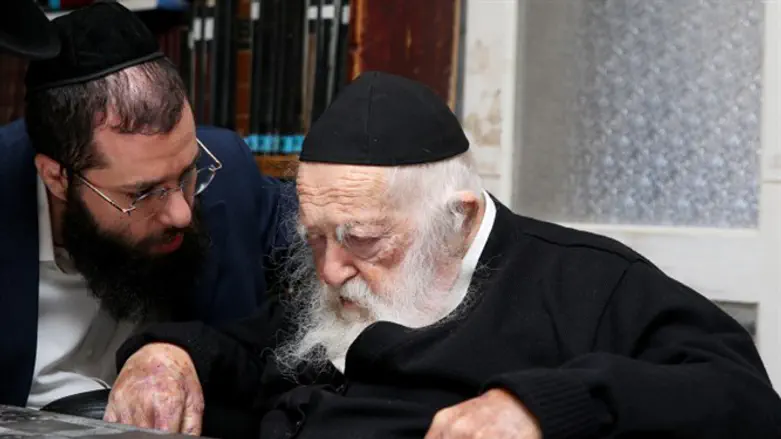 Rabbi Chaim Kanievsky at his home in the city of Bnei Brak, on March 17, 2021