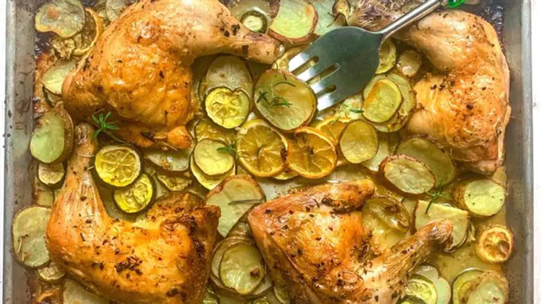 Lemony Sheet Pan Chicken Dinner