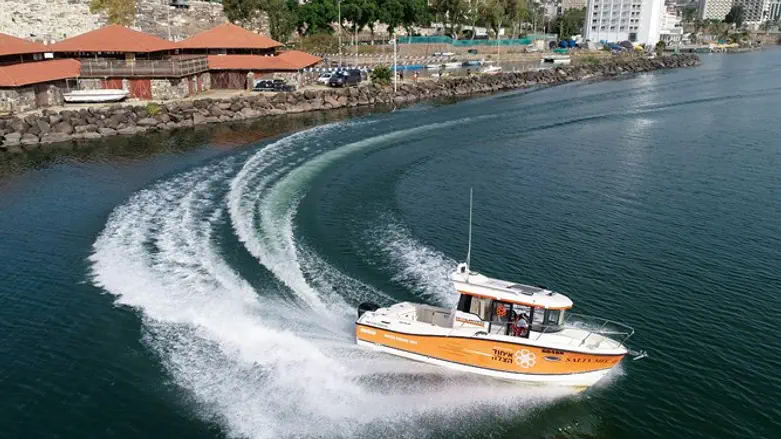 United Hatzalah rescue boat on the Kinneret
