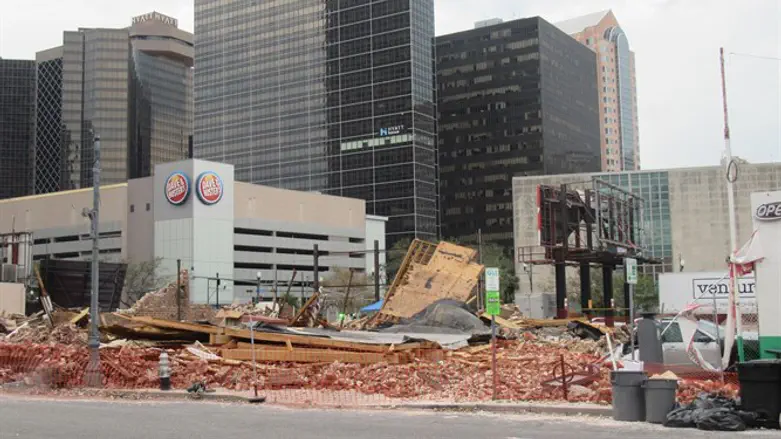 A view of the destroyed Karnofsky family building in New Orleans, Louisiana