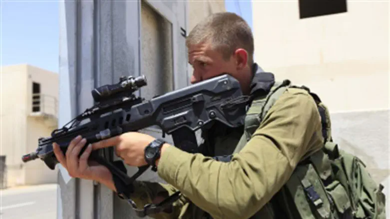 soldier with micro-Tavor