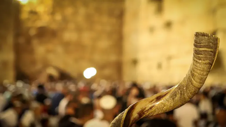 Shofar blowing at Western Wall