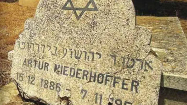 Cyprus Jewish cemetery damaged headstone
