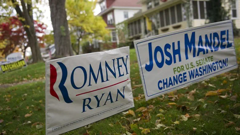 A Josh Mandel sign seen next to one for the Romney-Ryan presidential ticket in M