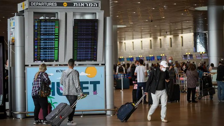 Passengers at Ben Gurion International Airport