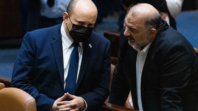 Mansour Abbas and Naftali Bennett