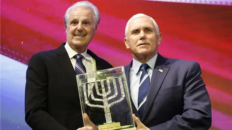 Dr. Mike Evans with former Vice President Mike Pence