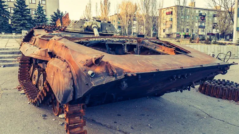 Damaged armored vehicle in Ukraine