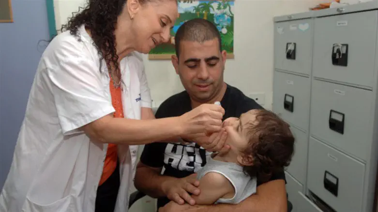 Child given polio vaccine