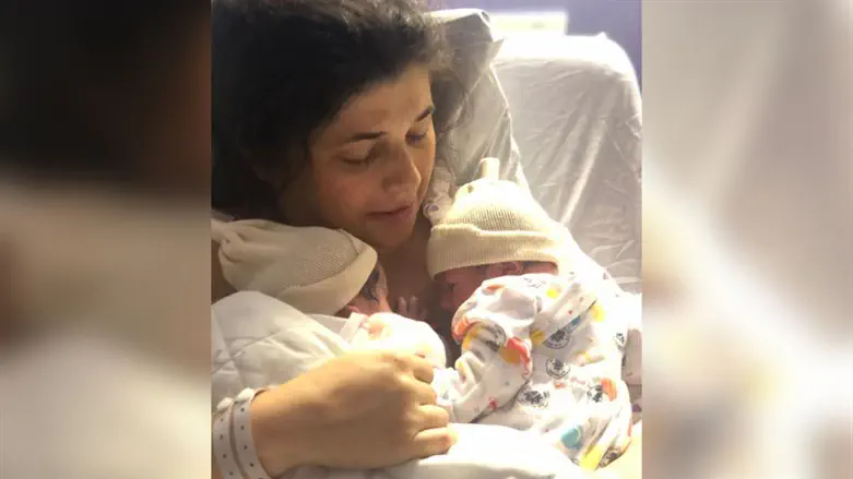 Sharren Haskel with her twins