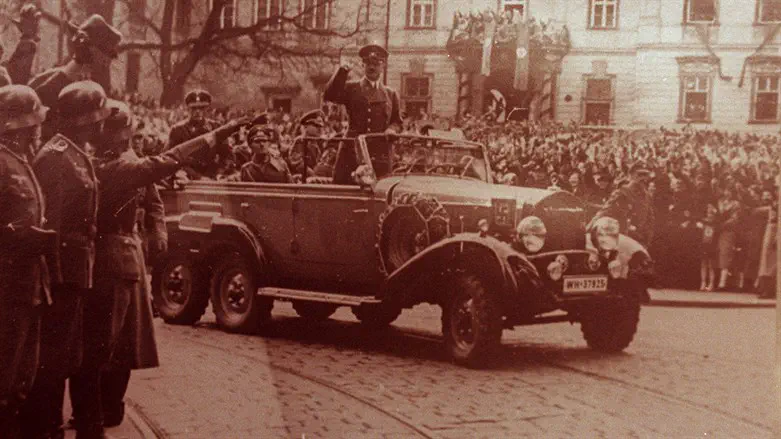 Adolf Hitler in his car