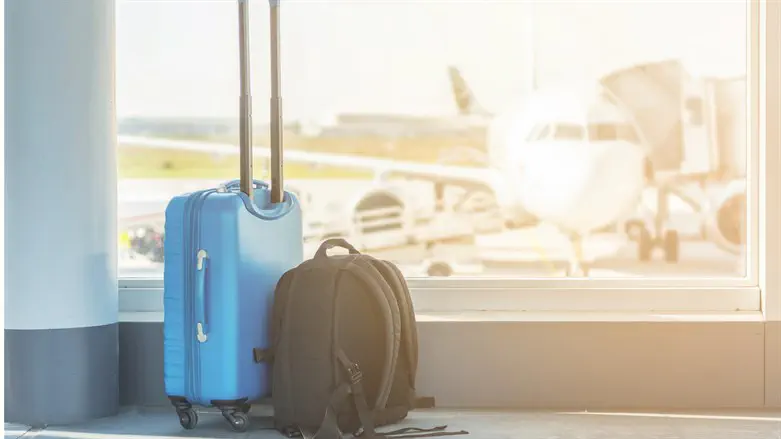 suitcase plane travel luggage airport