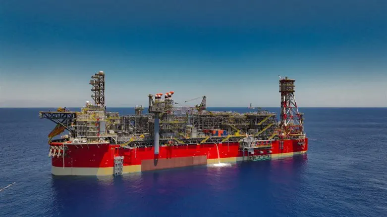 Energean Floating production storage and offloading (FPSO) ship in the Karish field