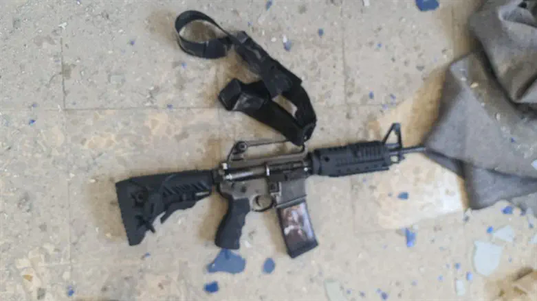 Assault rifle used by one of the two terrorists