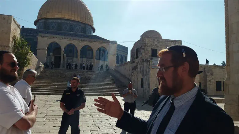 Yehuda Glick on a prior visit to the Temple Mount