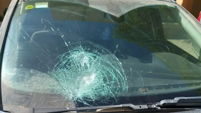Windshield shattered in rock attack