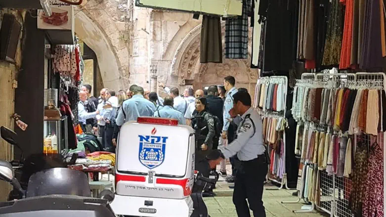 The scene of the attack in Jerusalem