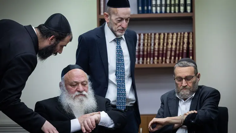 Yitzhak Goldknopf, Uri Maklev and Moshe Gafni