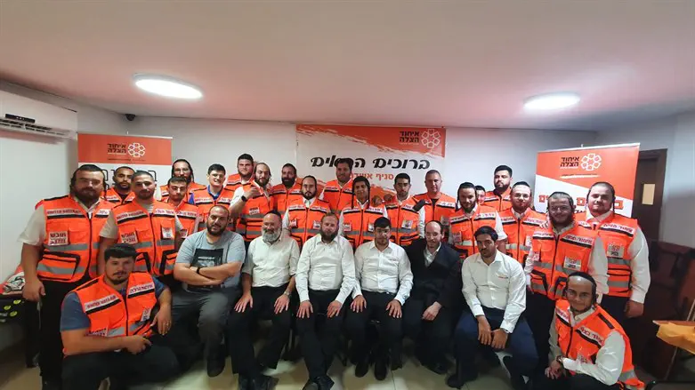 Haredi volunteers with United Hatzalah