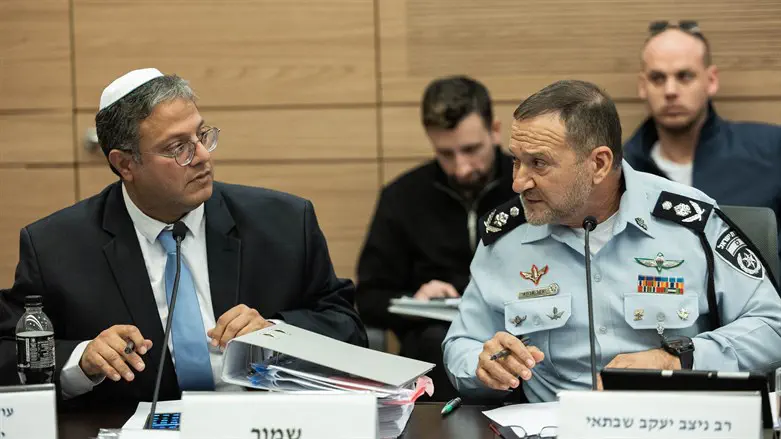 Itamar Ben-Gvir and Police Commissioner Kobi Shabtai