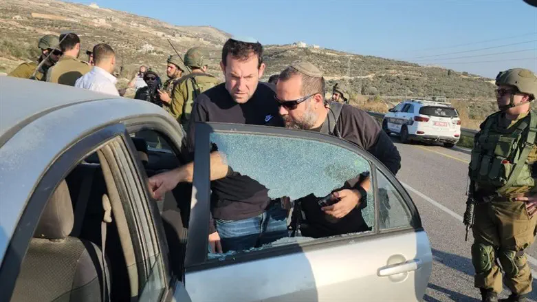 Car damaged in shooting attack near Gilad Farm
