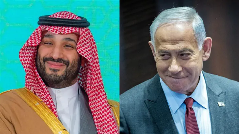 Mohammed bin Salman (L) and Benjamin Netanyahu (R)